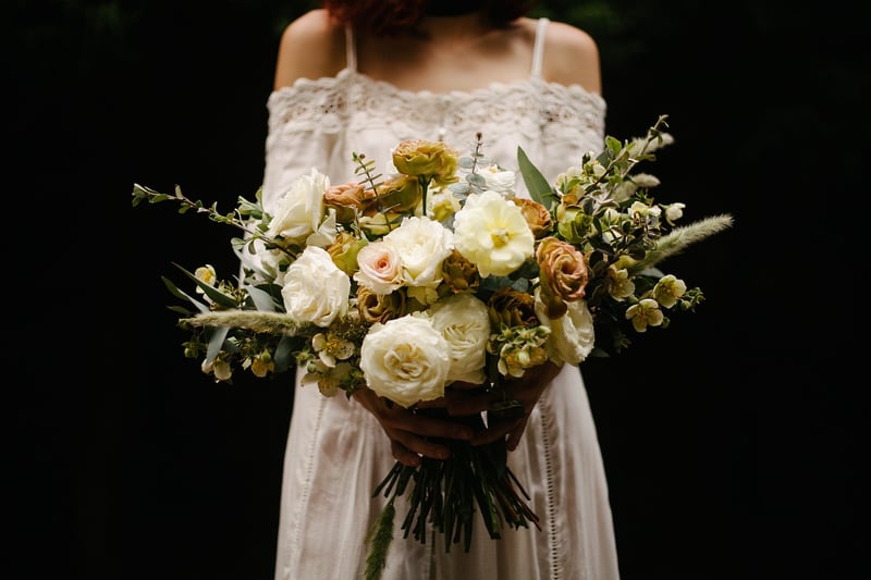 Bride overlooking cliffside